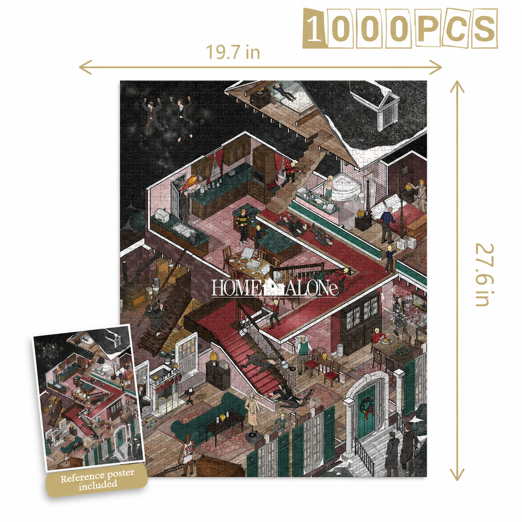 Home Alone Isometric 1000 Pieces Puzzle - Movie Isometric Puzzle Gift