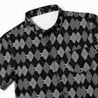 TIE Fighter Argyle Pattern Hawaiian Shirt with Pocket - Galactic Button Down Shirt