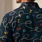 Galaxy Spaceships Pattern Hawaiian Shirt with Pocket - Galactic Button Down Shirt