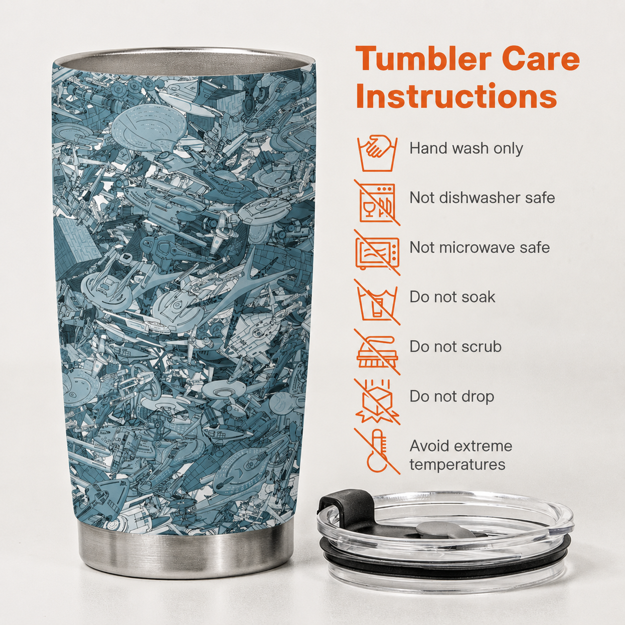 SPACESHIPS Star Funny 20Oz Tumbler - Sci-fi Movie Spaceships Funny Stainless Steel Tumbler with Lid and Straw