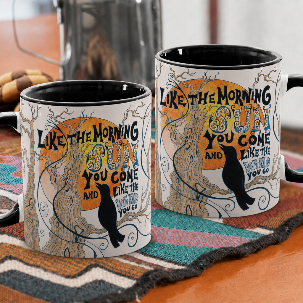 Uncle John's Band Lyrics Art Accent Mug - Song Typography Edge-to-Edge Printed Two-Tone Mug