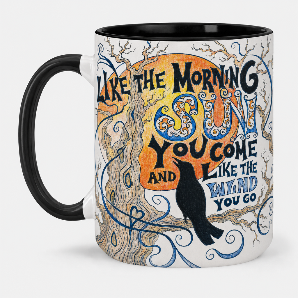 Uncle John's Band Lyrics Art Accent Mug - Song Typography Edge-to-Edge Printed Two-Tone Mug