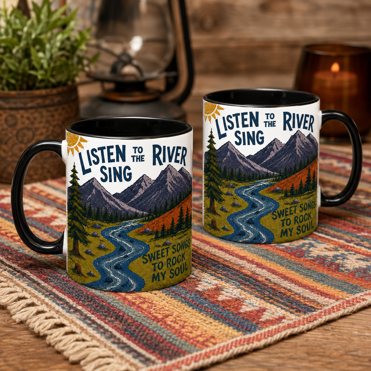 Brokedown Palace Lyrics Art Accent Mug - Song Typography Edge-to-Edge Printed Two-Tone Mug