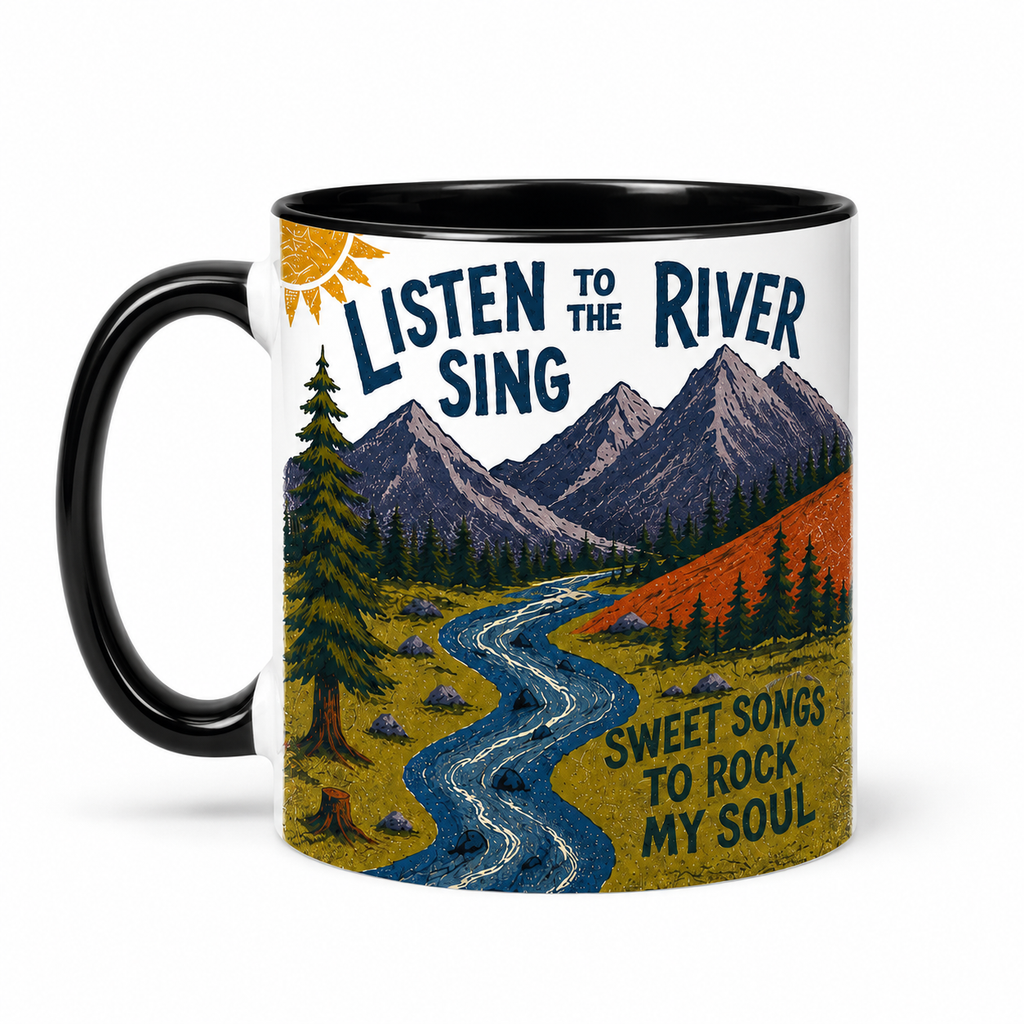 Brokedown Palace Lyrics Art Accent Mug - Song Typography Edge-to-Edge Printed Two-Tone Mug