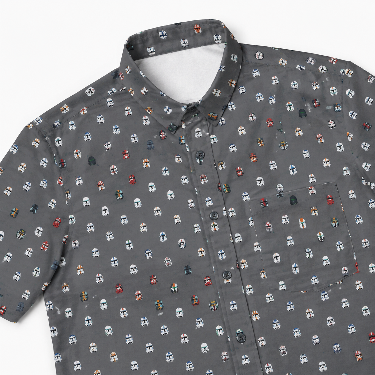 Troopers Helmets Hawaiian Shirt with Pocket - Star Wars Button Down Shirt