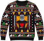 Black Knight Sword & Shield Ugly Christmas Sweater - Monty Python Vintage Gift For Fans