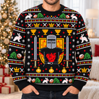 Black Knight Sword & Shield Ugly Christmas Sweater - Monty Python Vintage Gift For Fans