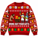 Bring Out Your Gifts Ugly Christmas Sweater - Monty Python Vintage Gift For Fans