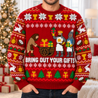 Bring Out Your Gifts Ugly Christmas Sweater - Monty Python Vintage Gift For Fans