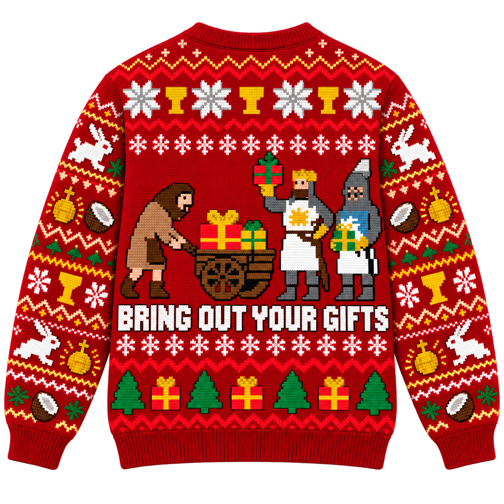 Bring Out Your Gifts Ugly Christmas Sweater - Monty Python Vintage Gift For Fans