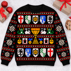 Holy Grail Shields & Chalice Ugly Christmas Sweater - Monty Python Vintage Gift For Fans