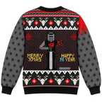 Merry Xmas & Happy Ni Year Black Knight Ugly Christmas Sweater - Monty Python Vintage Gift For Fans