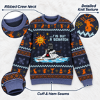 Tis But A Scratch Melting Knight Ugly Christmas Sweater - Monty Python Vintage Gift For Fans