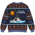 Tis But A Scratch Melting Knight Ugly Christmas Sweater - Monty Python Vintage Gift For Fans