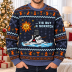 Tis But A Scratch Melting Knight Ugly Christmas Sweater - Monty Python Vintage Gift For Fans