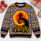 Black Knight Spiral Moon Ugly Christmas Sweater - Monty Python Vintage Gift For Fans