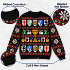 Holy Grail Shields & Chalice Ugly Christmas Sweater - Monty Python Vintage Gift For Fans