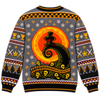 Black Knight Spiral Moon Ugly Christmas Sweater - Monty Python Vintage Gift For Fans