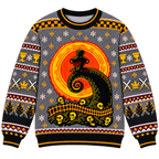 Black Knight Spiral Moon Ugly Christmas Sweater - Monty Python Vintage Gift For Fans