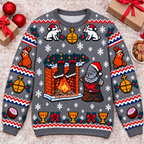 Black Knight Cozy Fireside Ugly Christmas Sweater - Monty Python Vintage Gift For Fans
