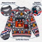 Black Knight Cozy Fireside Ugly Christmas Sweater - Monty Python Vintage Gift For Fans