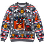 Black Knight Cozy Fireside Ugly Christmas Sweater - Monty Python Vintage Gift For Fans