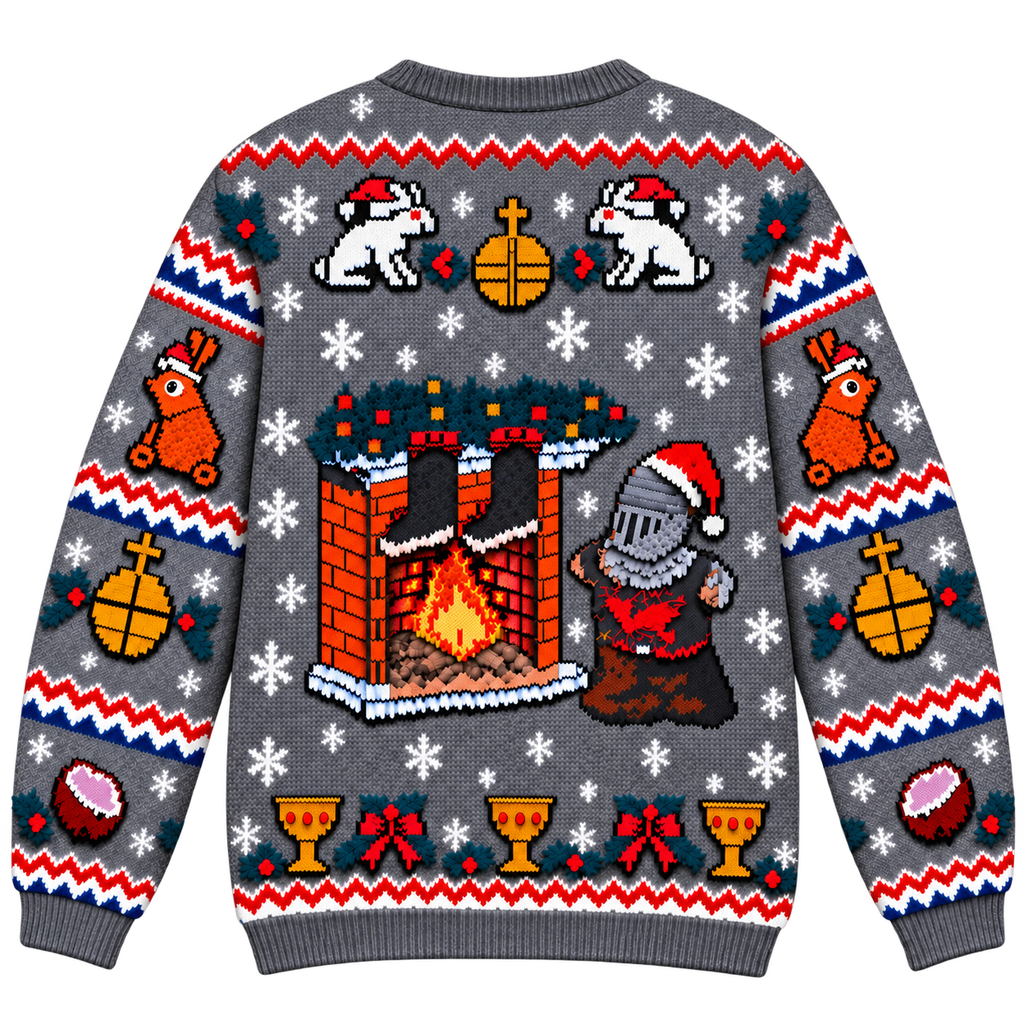 Black Knight Cozy Fireside Ugly Christmas Sweater - Monty Python Vintage Gift For Fans