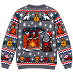 Black Knight Cozy Fireside Ugly Christmas Sweater - Monty Python Vintage Gift For Fans