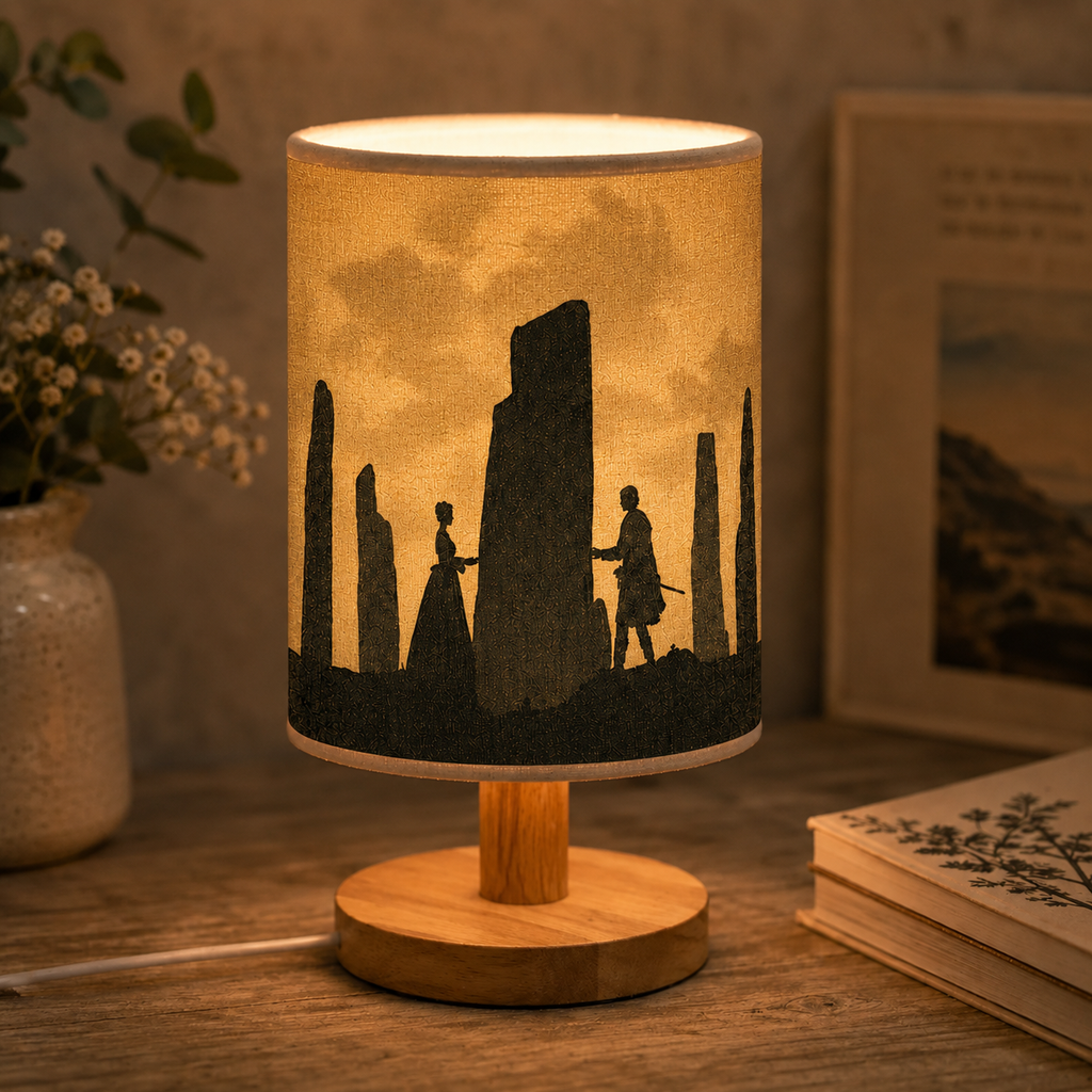 Outlander Illustrated Fabric Lamp - Romance Movie Home Decor Gift for Fans