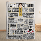 Dwight Quote Art Christmas Blanket - Sitcom Sherpa Blanket Gift for Fans