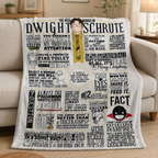 Dwight Quote Art Christmas Blanket - Sitcom Sherpa Blanket Gift for Fans
