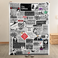 Workplace Humor Quote Art Christmas Blanket - Sitcom Sherpa Blanket Gift for Fans