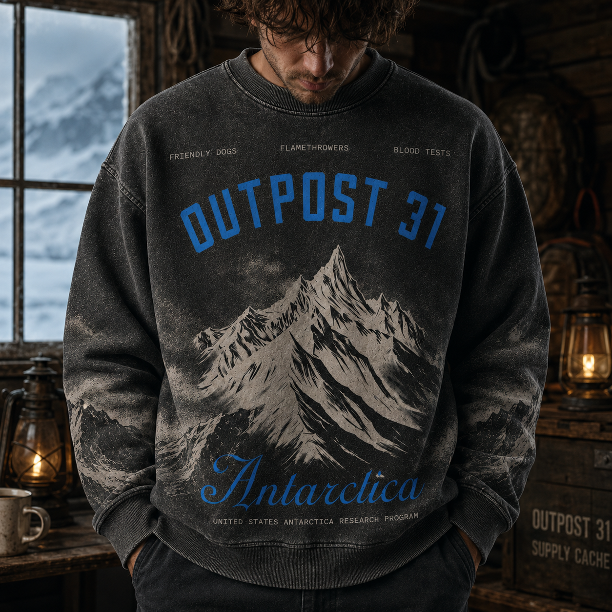 Vintage The Thing Horror Movies All-Over-Print Sweatshirt - Outpost 31 Vintage Sweatshirt