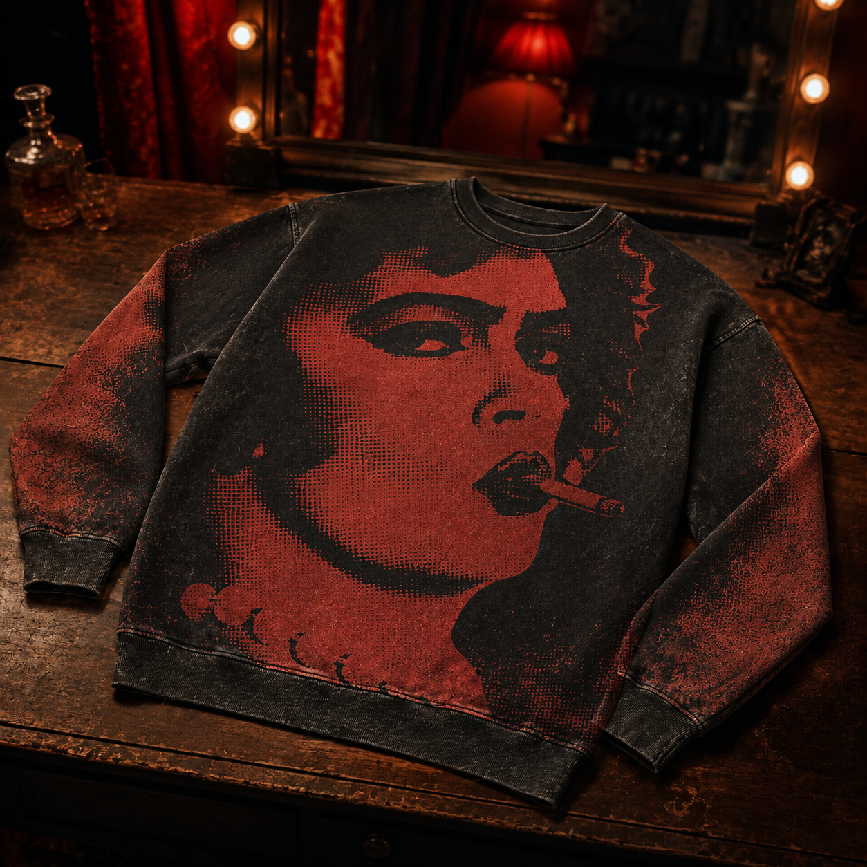Vintage Cult Horror Movies All-Over-Print Sweatshirt - The Rocky Horror Vintage Sweatshirt