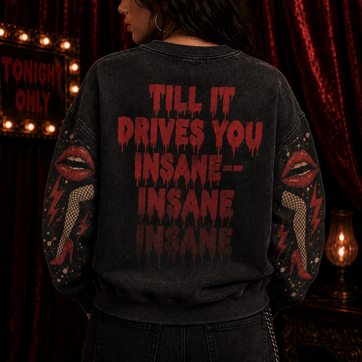 Vintage Cult Horror Movies All-Over-Print Sweatshirt - Time Warp Vintage Sweatshirt