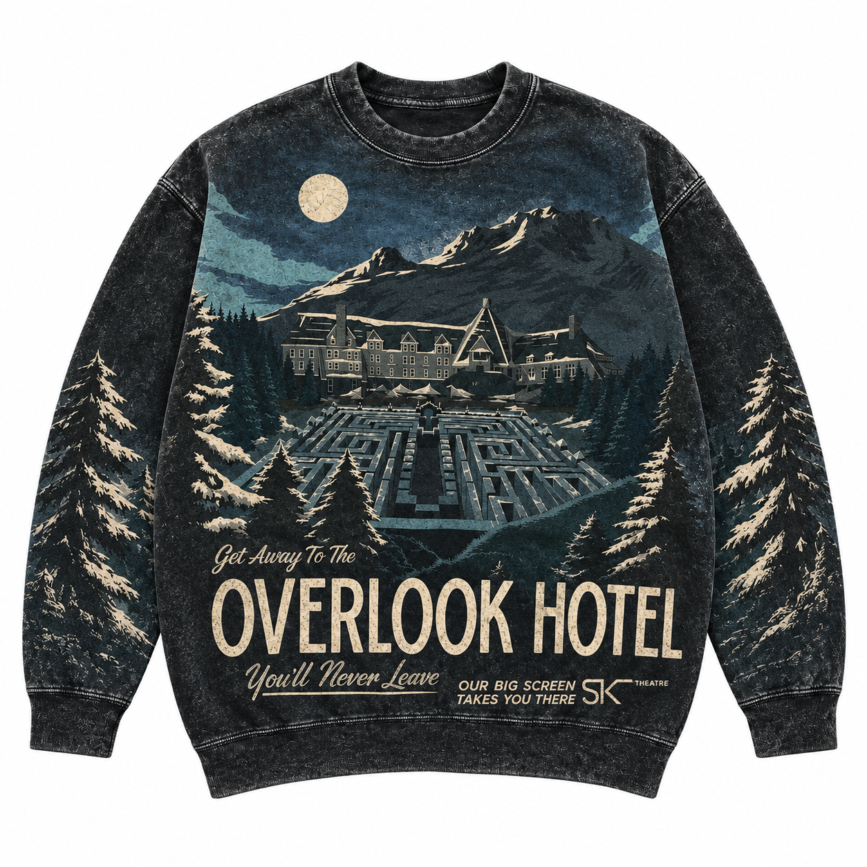 Vintage The Shining Horror Movies All-Over-Print Sweatshirt - Overlook Hotel Vintage Sweatshirt