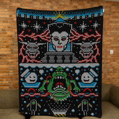 Funny Ghostbuster Movie Christmas Blanket - Horror Movie Christmas Sherpa Blanket Gift for Fans