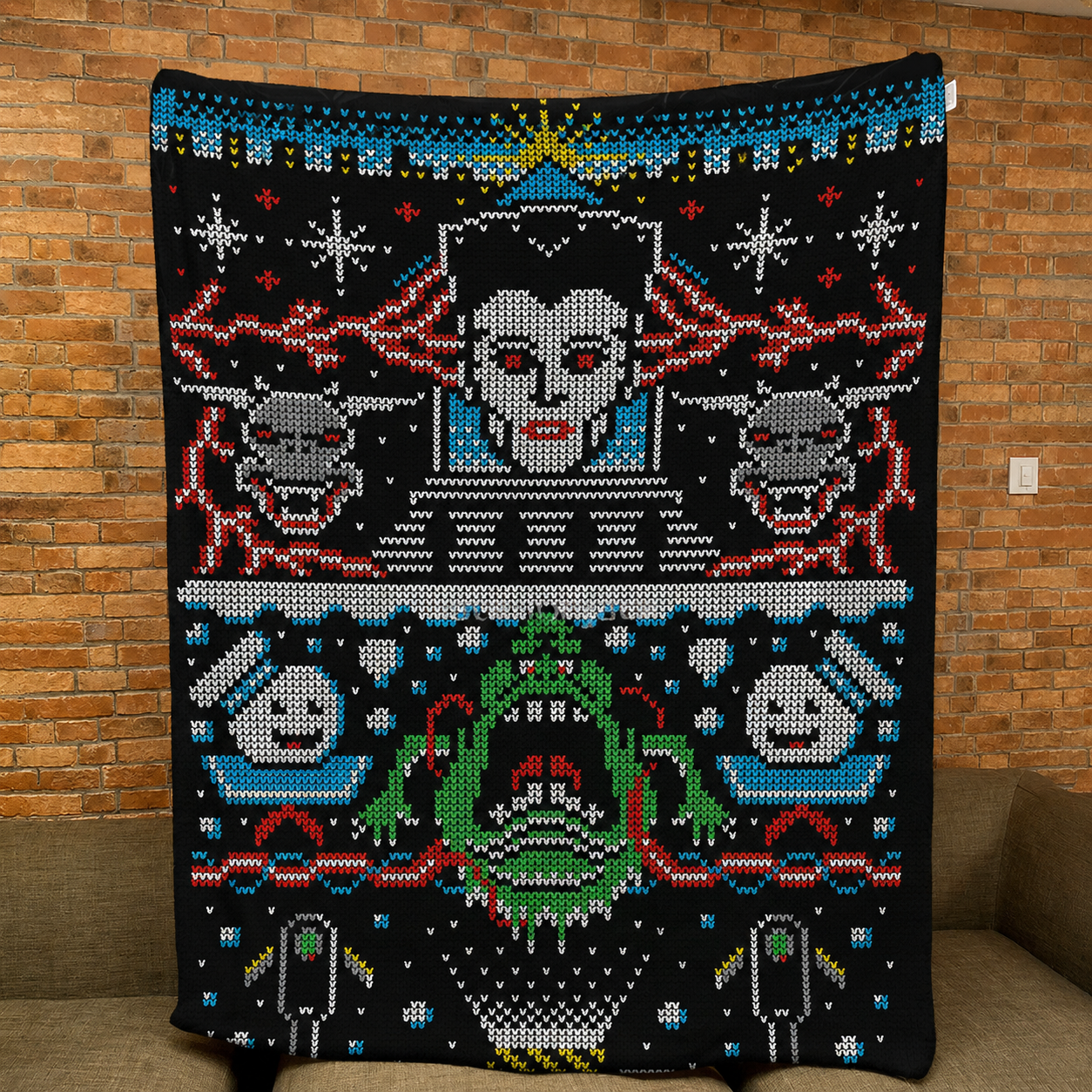 Funny Ghostbuster Movie Christmas Blanket - Horror Movie Christmas Sherpa Blanket Gift for Fans