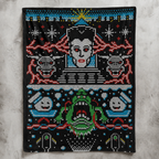 Funny Ghostbuster Movie Christmas Blanket - Horror Movie Christmas Sherpa Blanket Gift for Fans