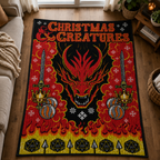 Christmas And Creatures Christmas Blanket - DnD Christmas Sherpa Blanket Gift for Fans