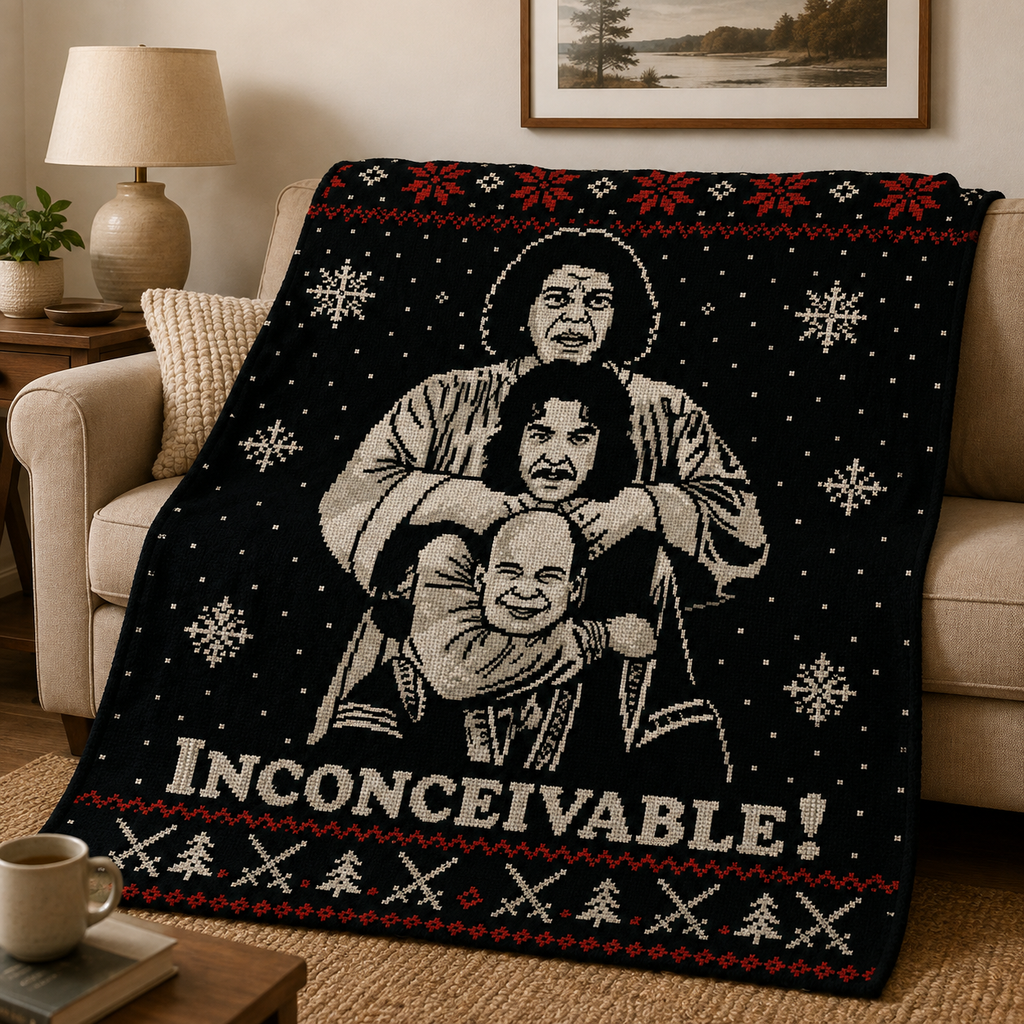 INCONCEIVABLE Princess Bride Christmas Blanket - Classic Movie Christmas Sherpa Blanket Gift for Fans
