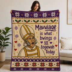 Mawwiage Princess Bride Christmas Blanket - Classic Movie Christmas Sherpa Blanket - Funny Gift for Fans