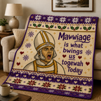 Mawwiage Princess Bride Christmas Blanket - Classic Movie Christmas Sherpa Blanket - Funny Gift for Fans