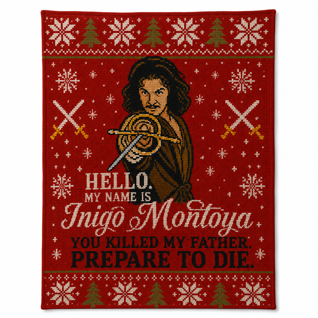 My Name is Inigo Montoya Princess Bride Christmas Blanket - Classic Movie Christmas Sherpa Blanket - Funny Gift for Fans
