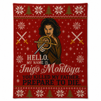 My Name is Inigo Montoya Princess Bride Christmas Blanket - Classic Movie Christmas Sherpa Blanket - Funny Gift for Fans
