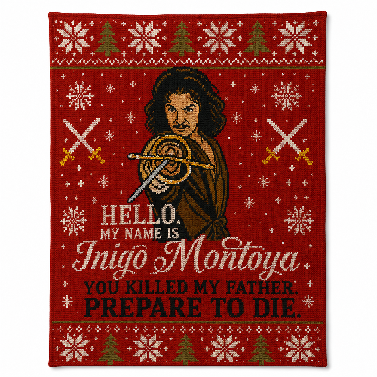 My Name is Inigo Montoya Princess Bride Christmas Blanket - Classic Movie Christmas Sherpa Blanket - Funny Gift for Fans