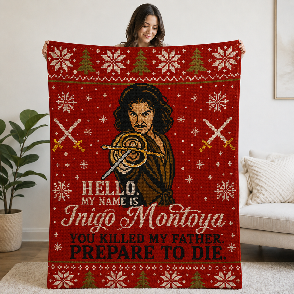 My Name is Inigo Montoya Princess Bride Christmas Blanket - Classic Movie Christmas Sherpa Blanket - Funny Gift for Fans