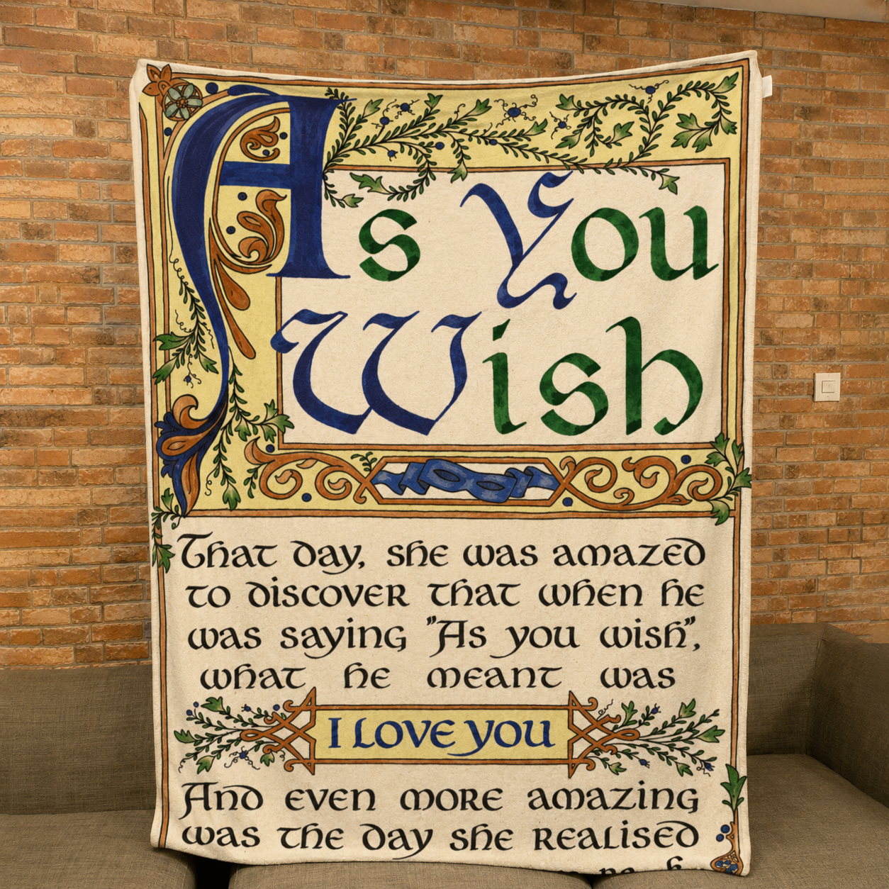 As You Wish Christmas Blanket - Princess Bride Christmas Sherpa Blanket Gift for Fans