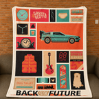 Back To The Future Christmas Blanket - Sci-fi Sherpa Blanket Gift for Fans