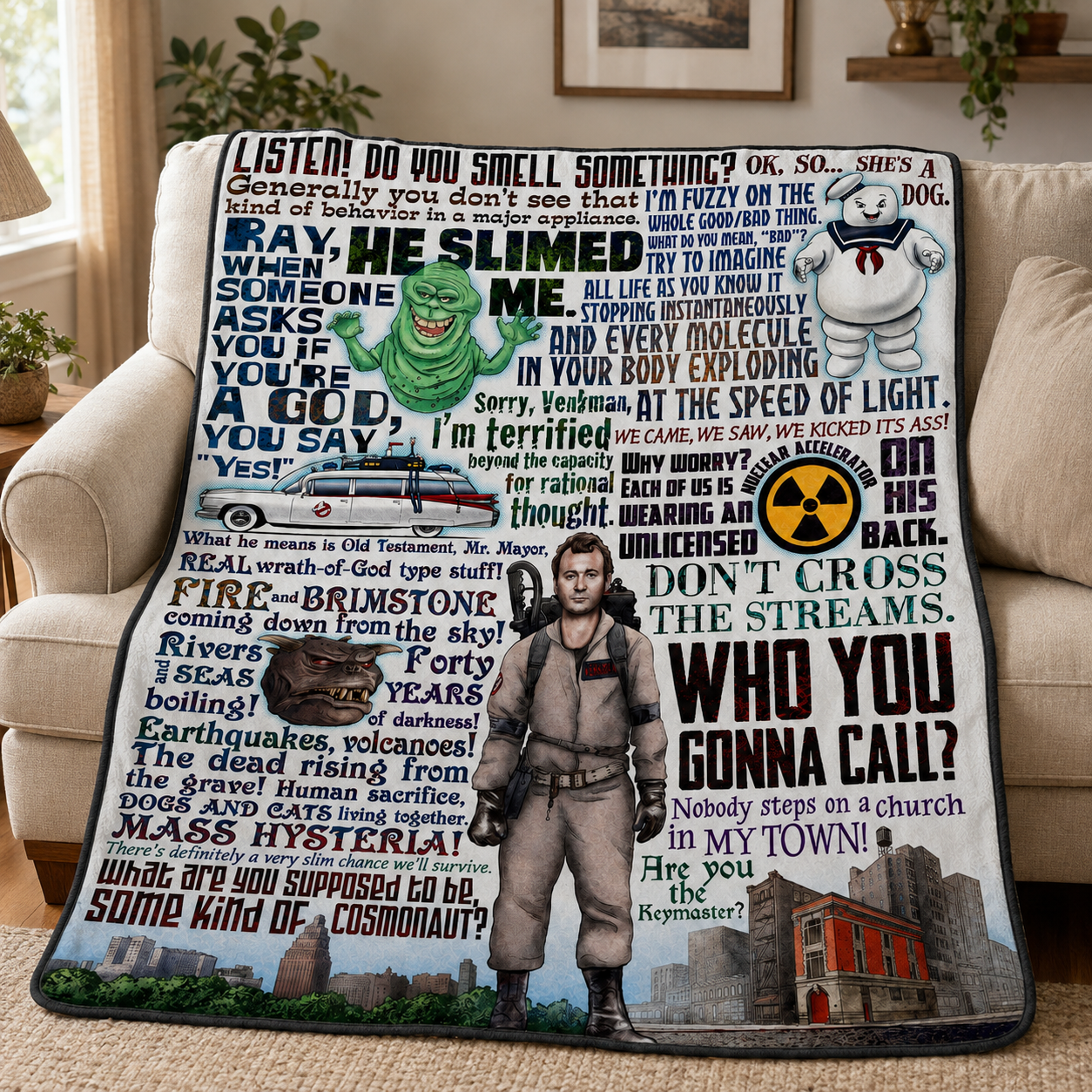 Who You Gonna Call Blanket - Ghost Movie Christmas Sherpa Blanket Gift for Fans